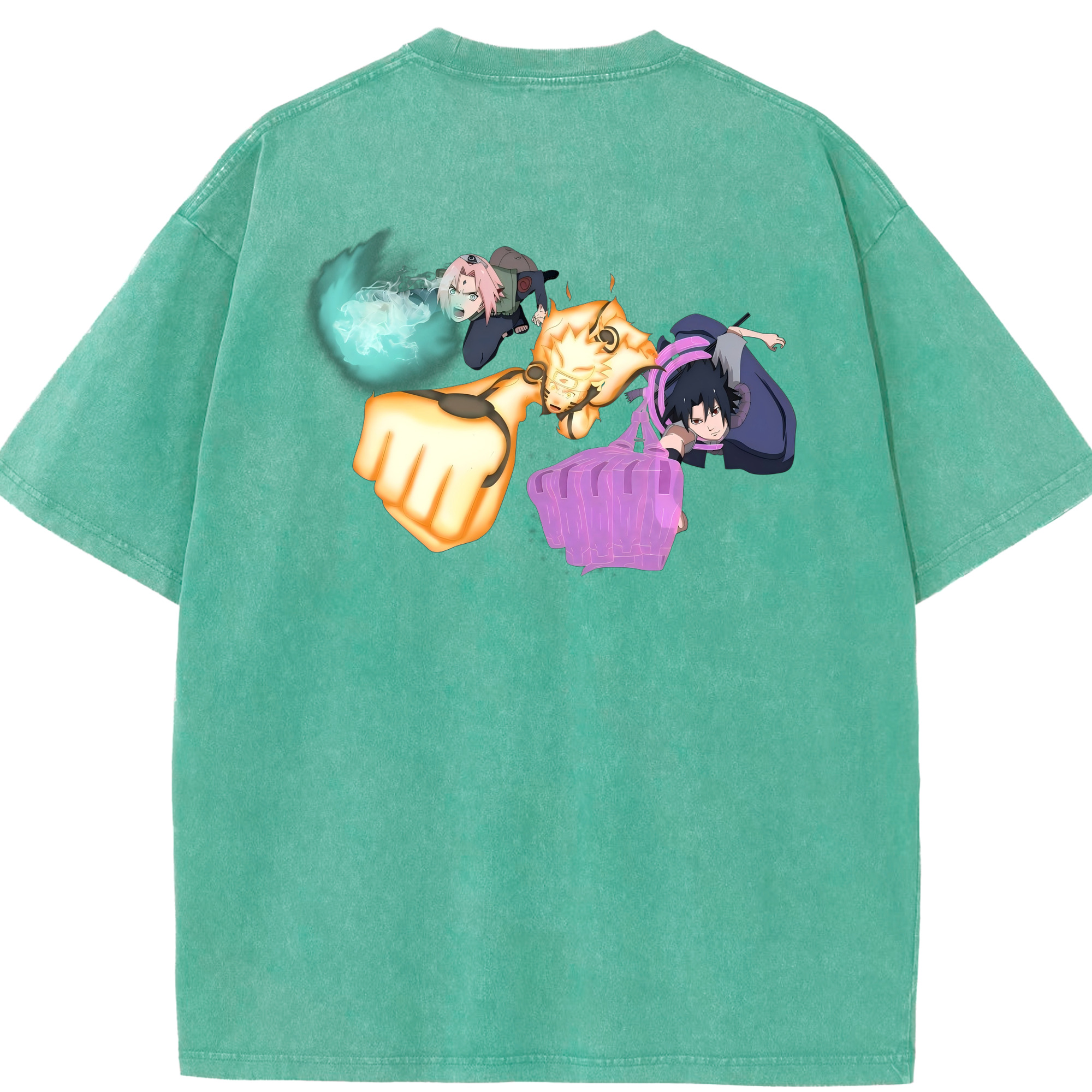 （画像用） NARUTO -ナルト- うずまき ナルト Uzumaki Naruto 綿100% ヴィンテージ風 半袖Tシャツ（背面プリント）